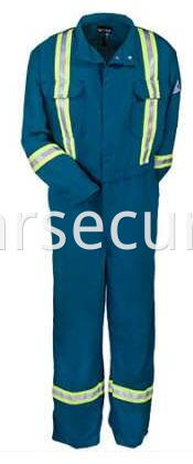 Blue Flame-Resistant Cotton Work Coveralls